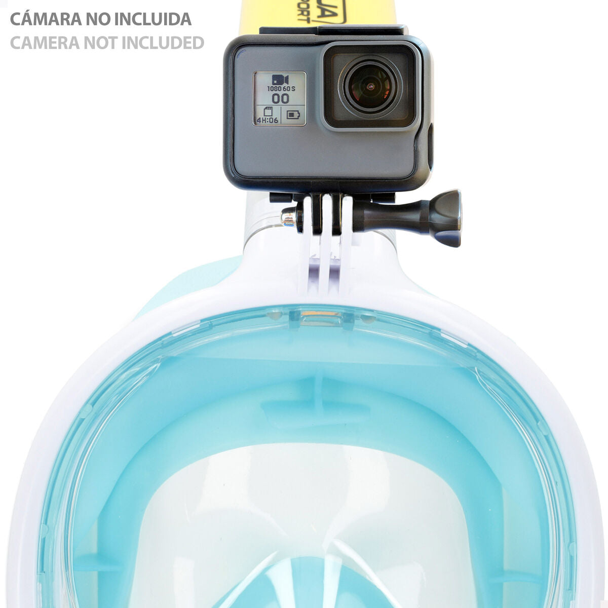 Snorkelling mask with sports camera support AquaSport Blue Turquoise (4 Units)-5