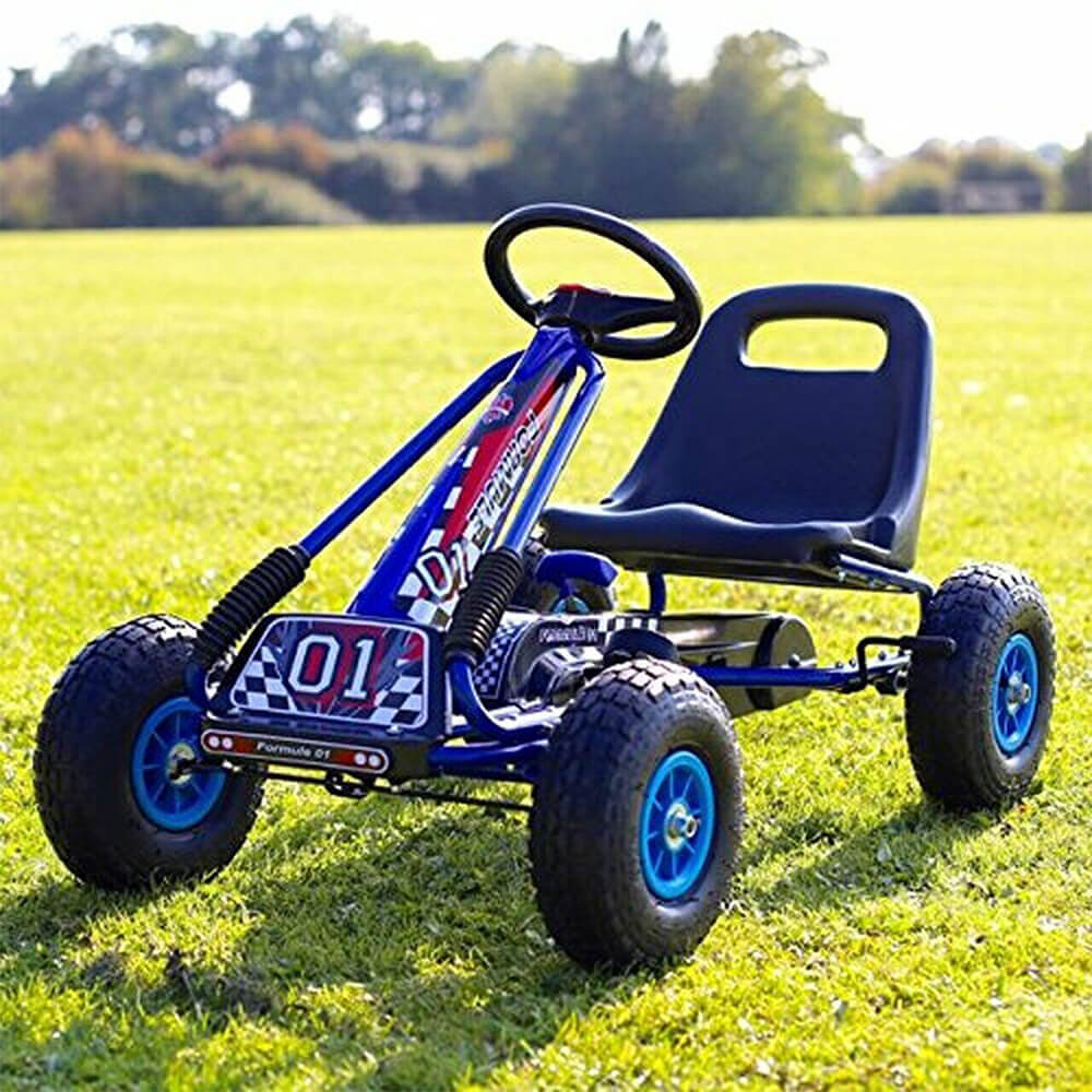 Pedálový dětský gokart, modrý-3